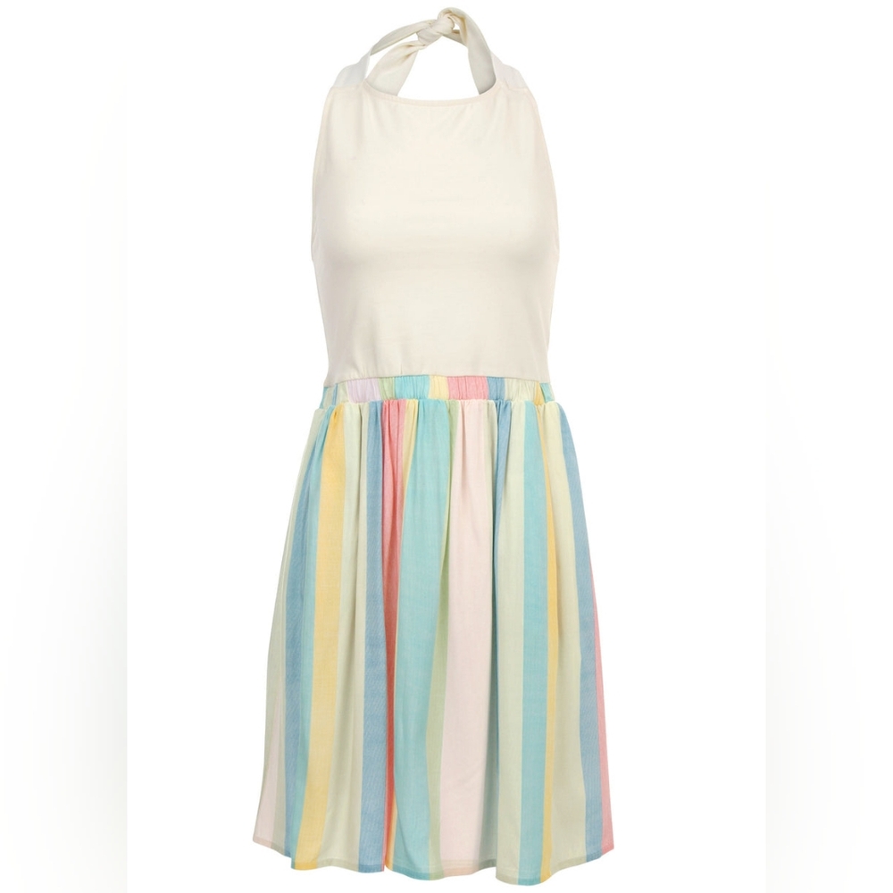 Stripe Halter Mini Dress